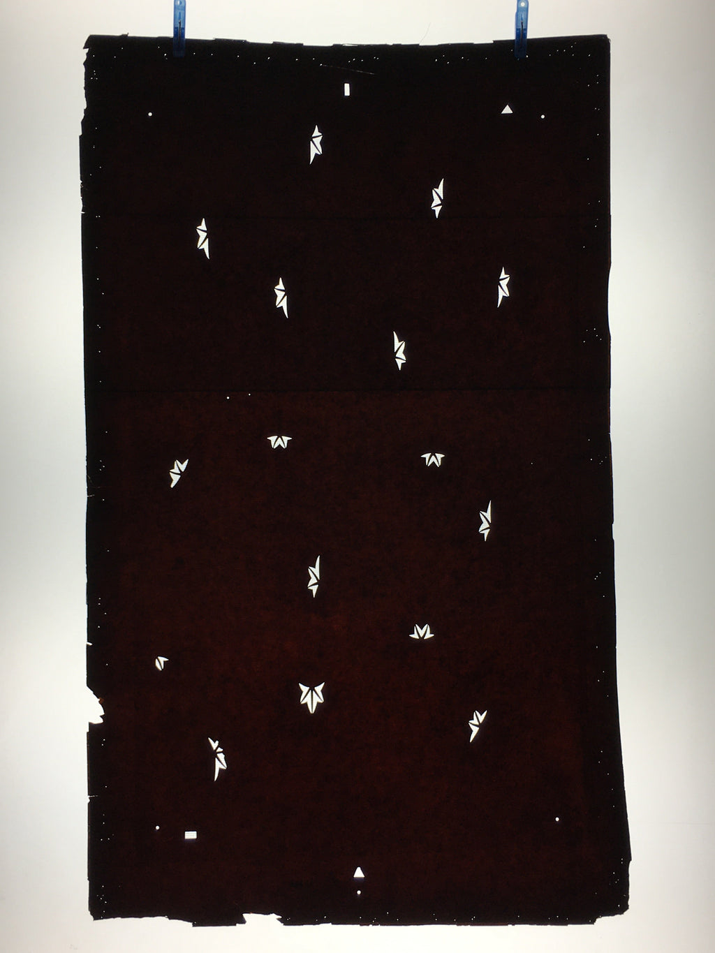 Antique Japanese Katagami Paper Kimono Stencil Katazome Momiji Leaf Pattern C876