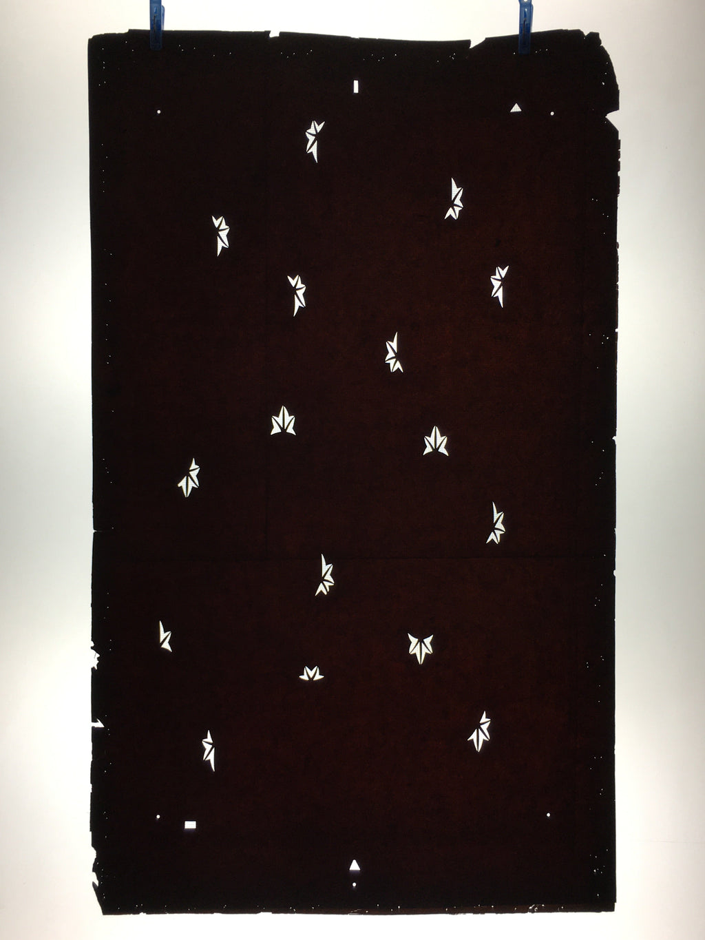 Antique Japanese Katagami Paper Kimono Stencil Katazome Momiji Leaf Pattern C881