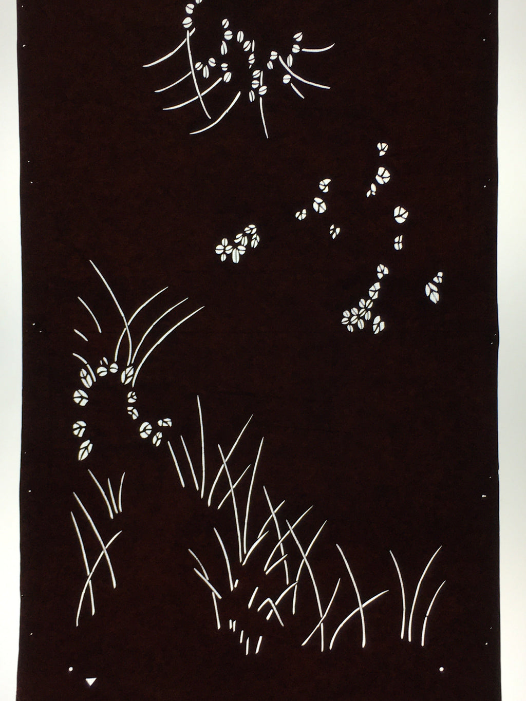 Antique Japanese Katagami Paper Kimono Stencil Katazome Plant Leaf Pattern C862