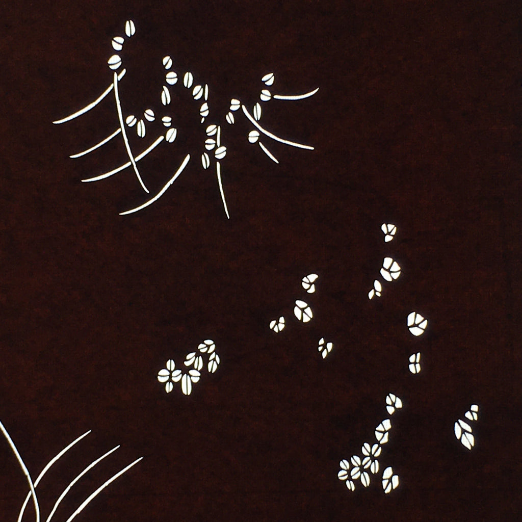 Antique Japanese Katagami Paper Kimono Stencil Katazome Plant Leaf Pattern C862