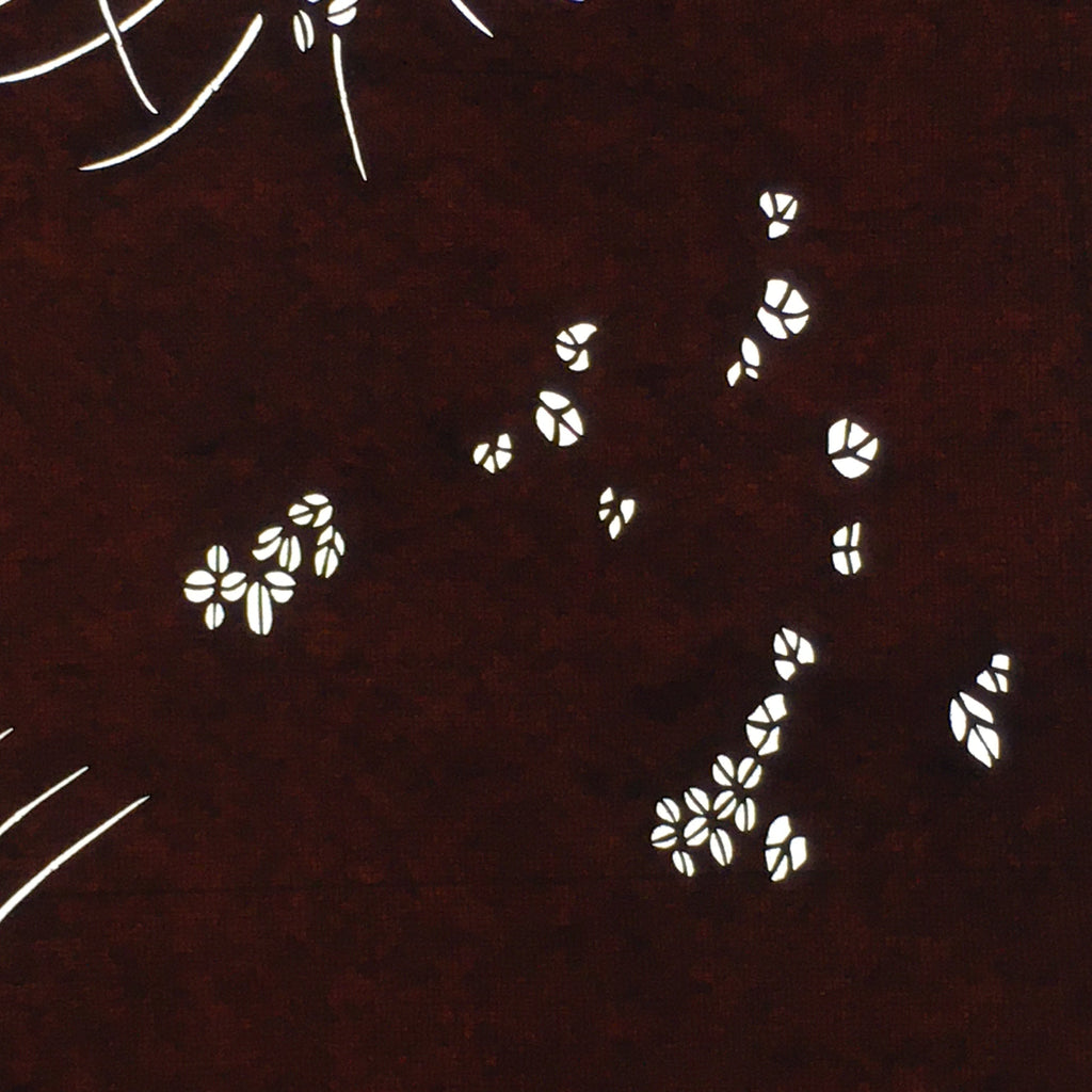 Antique Japanese Katagami Paper Kimono Stencil Katazome Plant Leaf Pattern C862