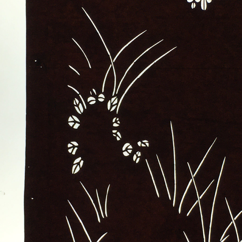 Antique Japanese Katagami Paper Kimono Stencil Katazome Plant Leaf Pattern C862