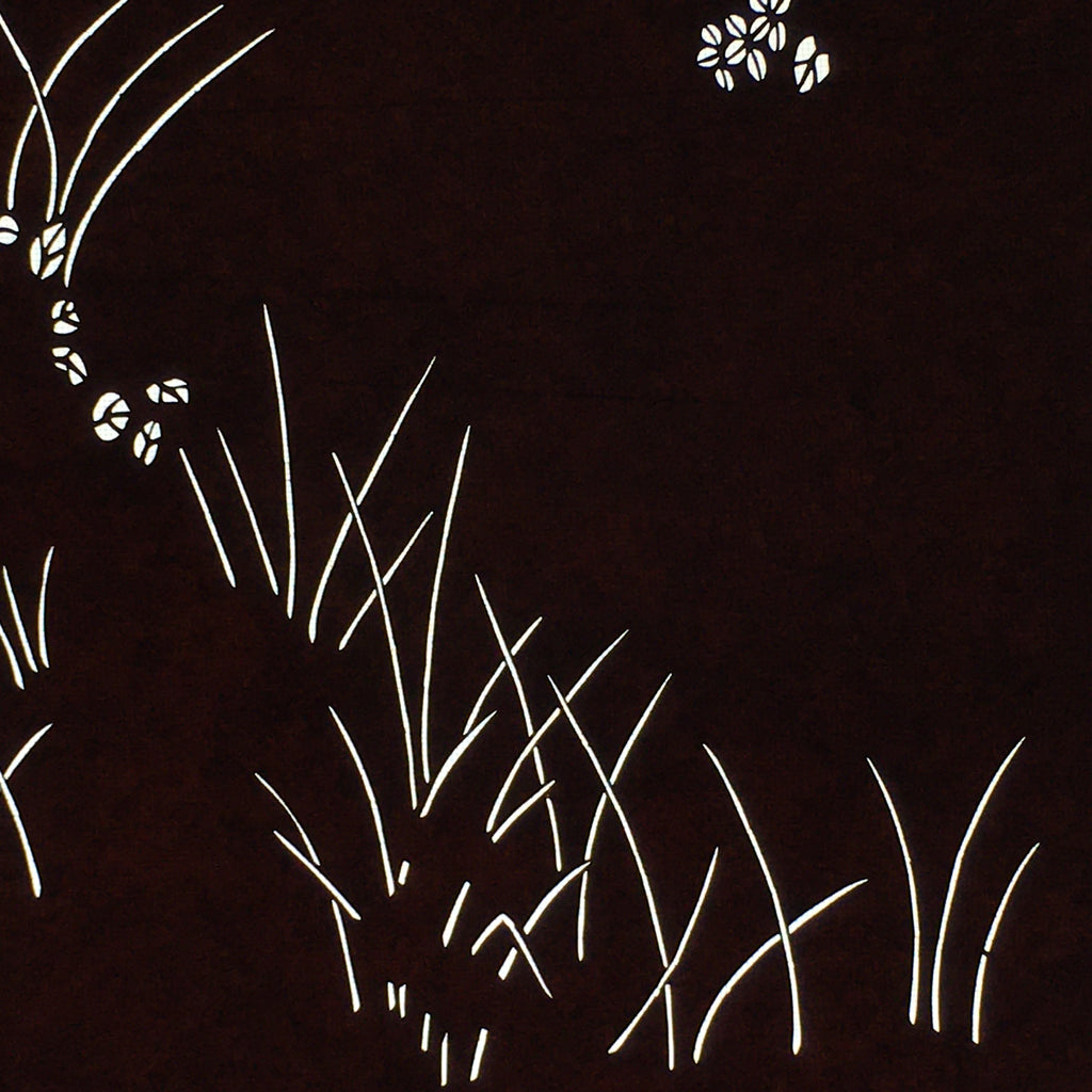 Antique Japanese Katagami Paper Kimono Stencil Katazome Plant Leaf Pattern C862