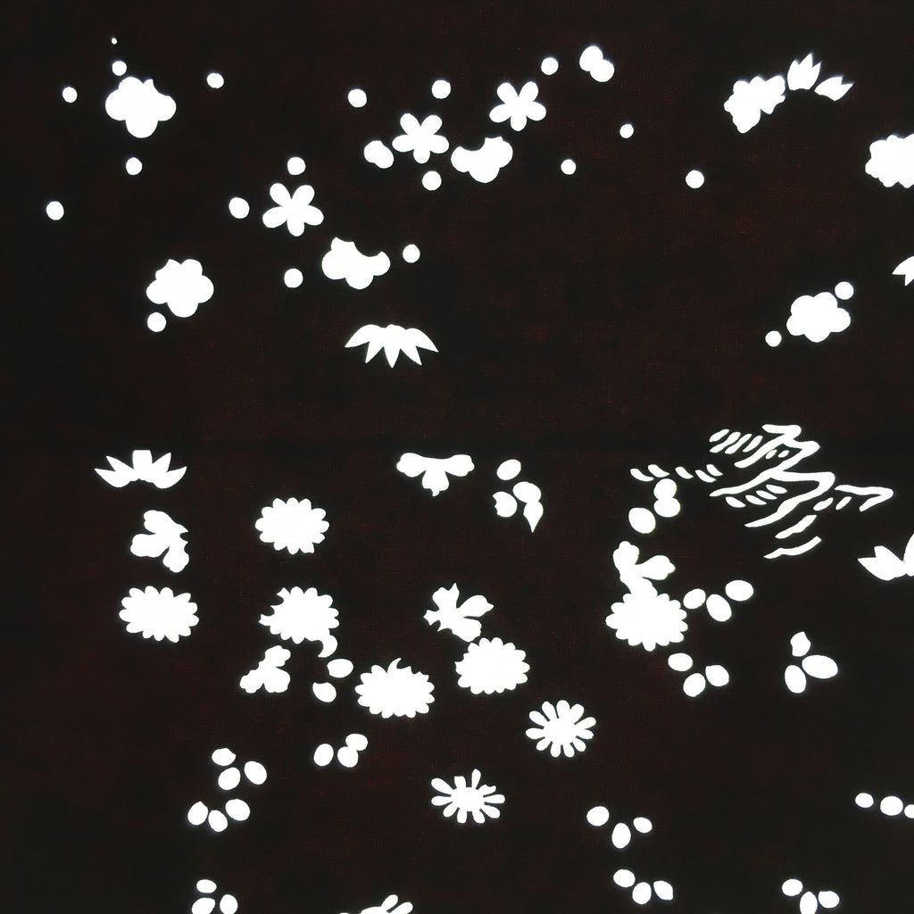 Antique Japanese Katagami Paper Kimono Stencil Katazome Plants Flowers C838