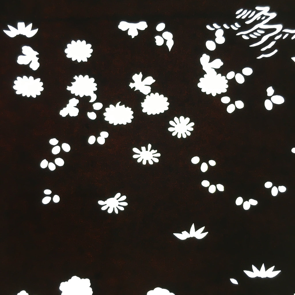 Antique Japanese Katagami Paper Kimono Stencil Katazome Plants Flowers C838