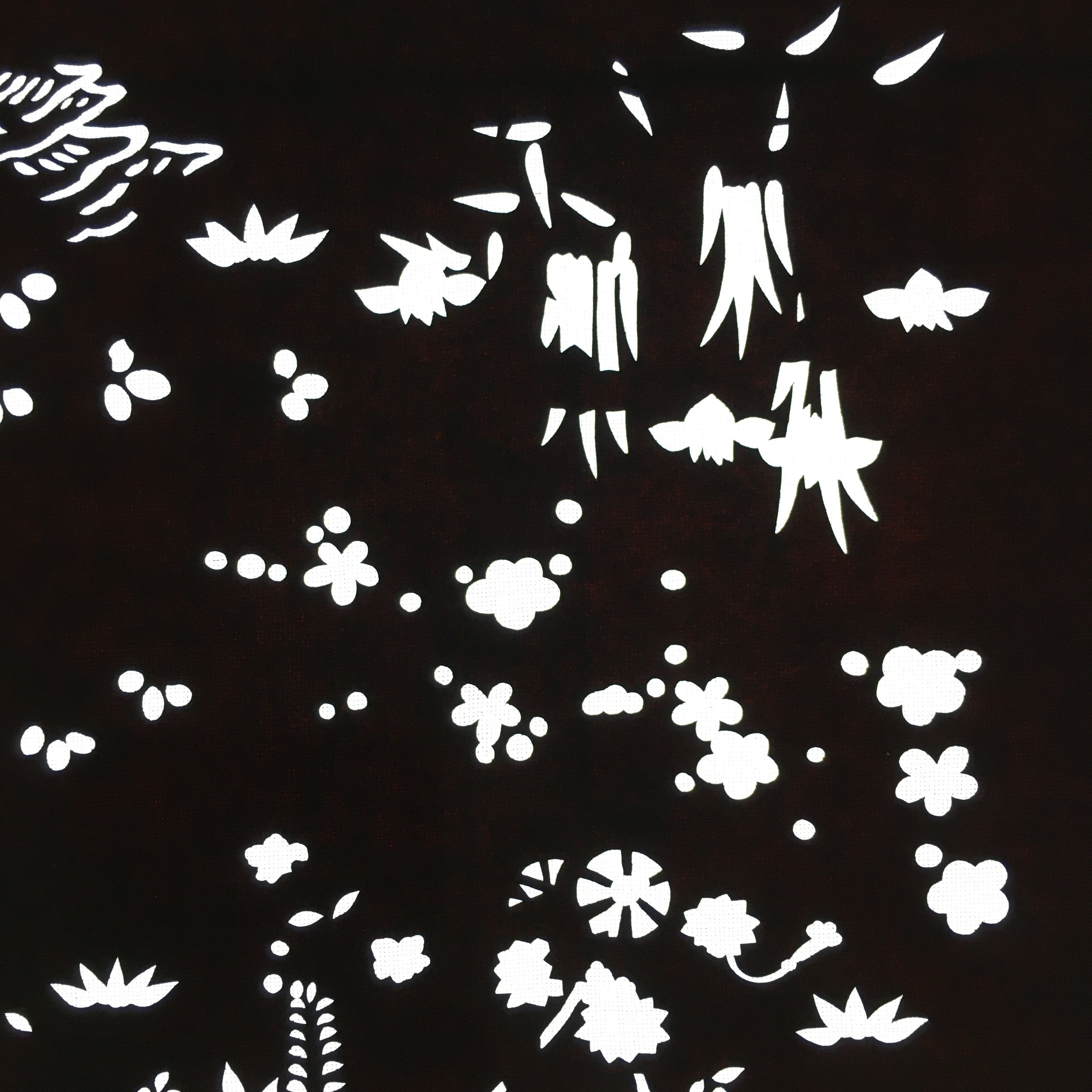 Antique Japanese Katagami Paper Kimono Stencil Katazome Plants Flowers C838