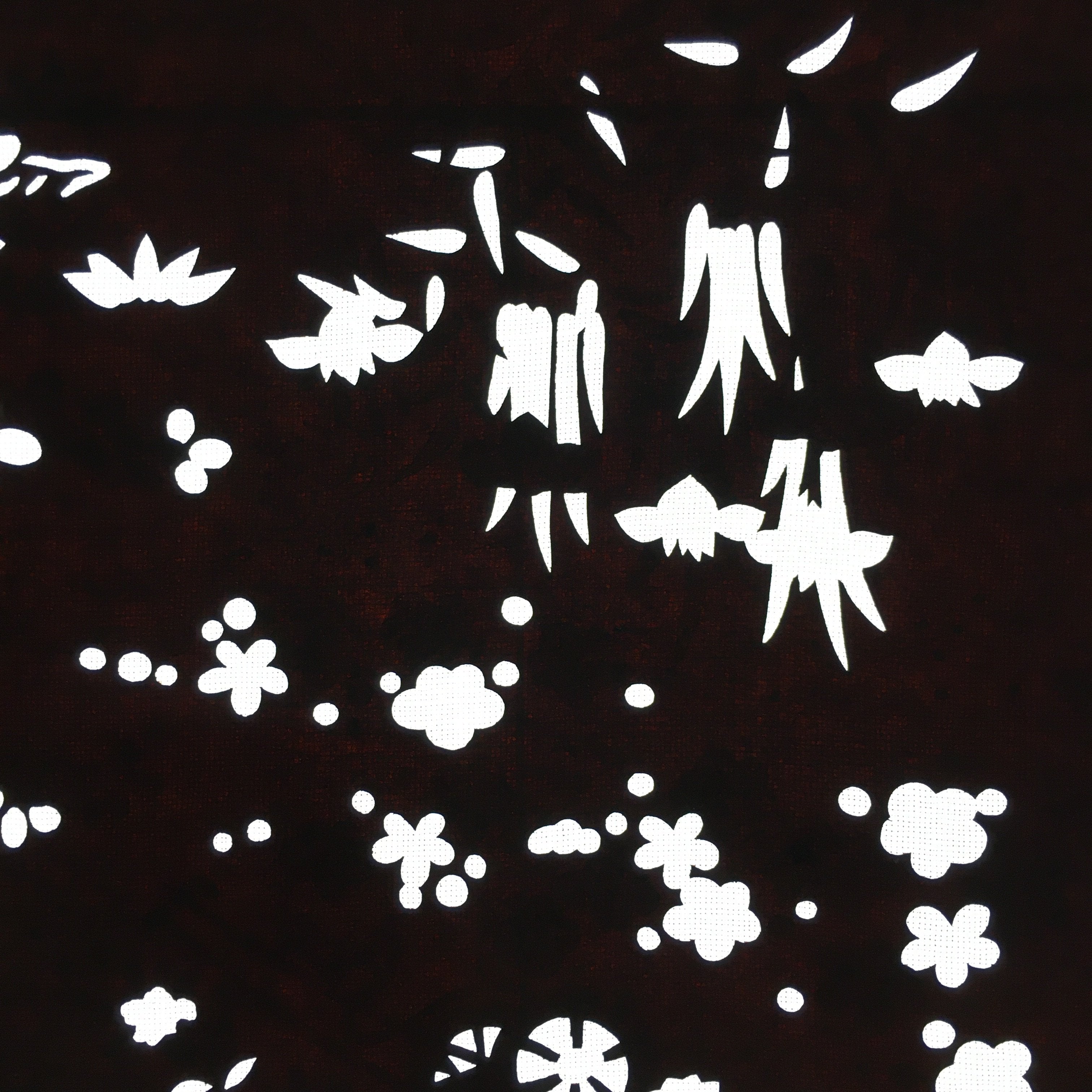 Antique Japanese Katagami Paper Kimono Stencil Katazome Plants Flowers C839