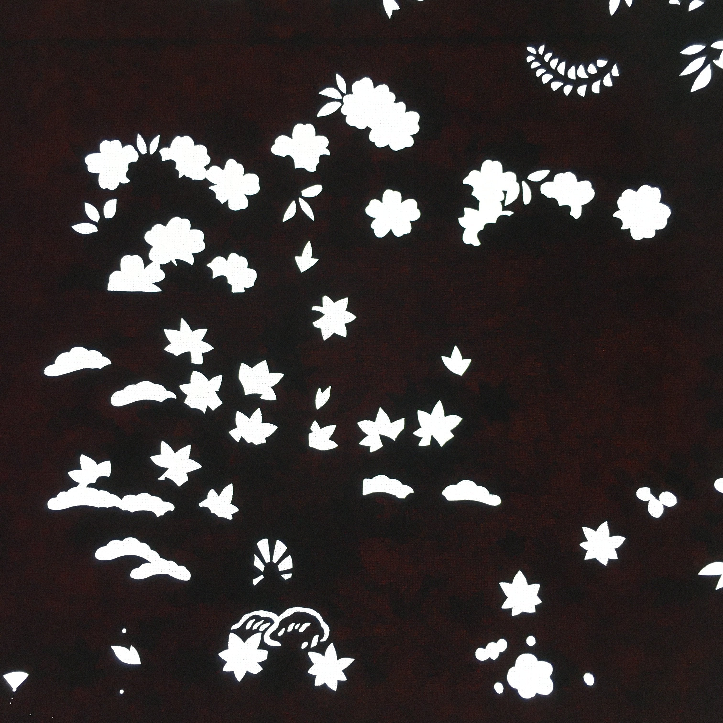 Antique Japanese Katagami Paper Kimono Stencil Katazome Plants Flowers C839