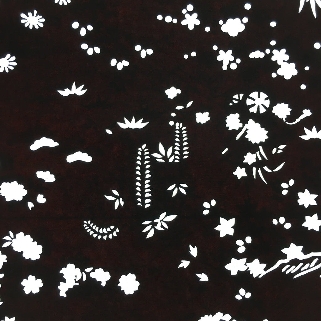 Antique Japanese Katagami Paper Kimono Stencil Katazome Plants Flowers C839