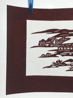 Antique Japanese Katagami Paper Kimono Stencil Katazome Quaint Village A631