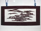 Antique Japanese Katagami Paper Kimono Stencil Katazome Quaint Village A631