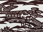 Antique Japanese Katagami Paper Kimono Stencil Katazome Quaint Village A631