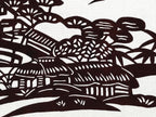 Antique Japanese Katagami Paper Kimono Stencil Katazome Quaint Village A631
