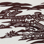 Antique Japanese Katagami Paper Kimono Stencil Katazome Quaint Village A631