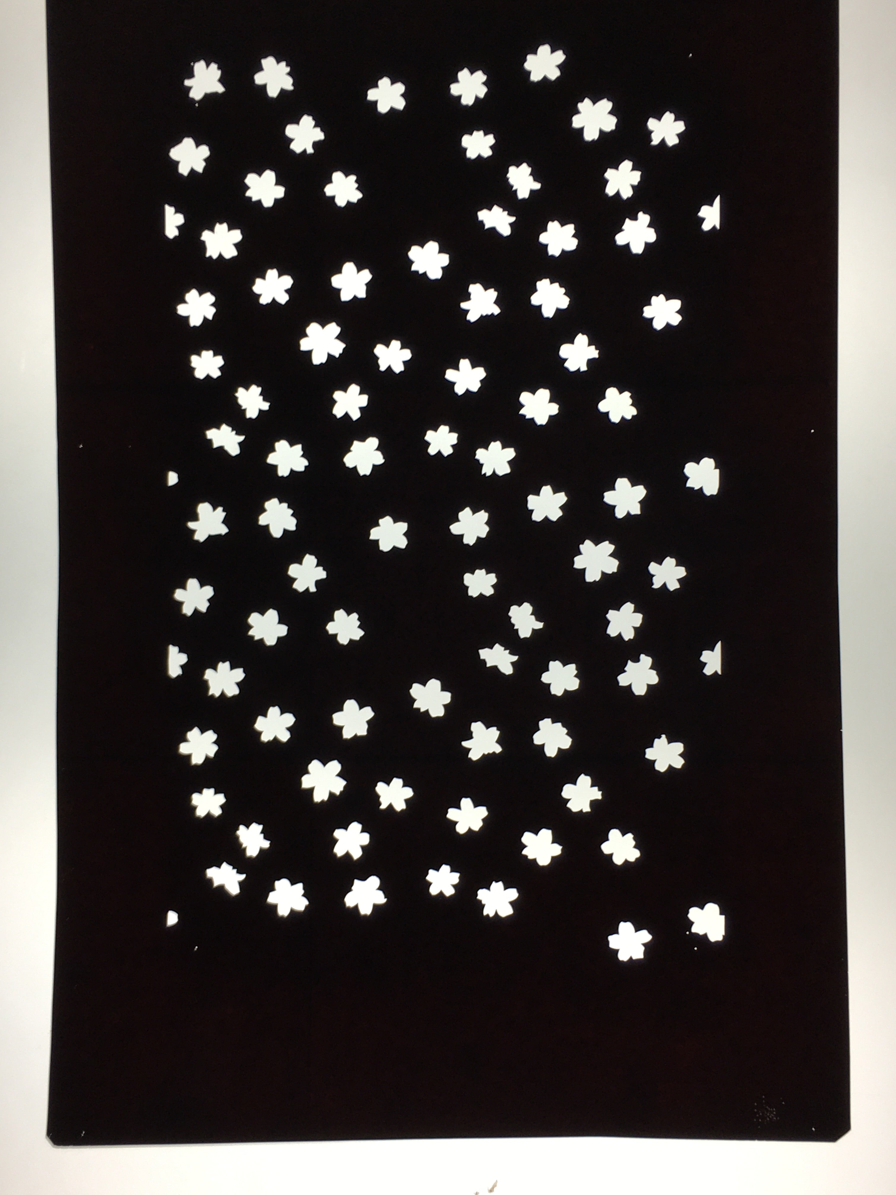 Antique Japanese Katagami Paper Kimono Stencil Katazome Sakura Cherry Blossom Fl