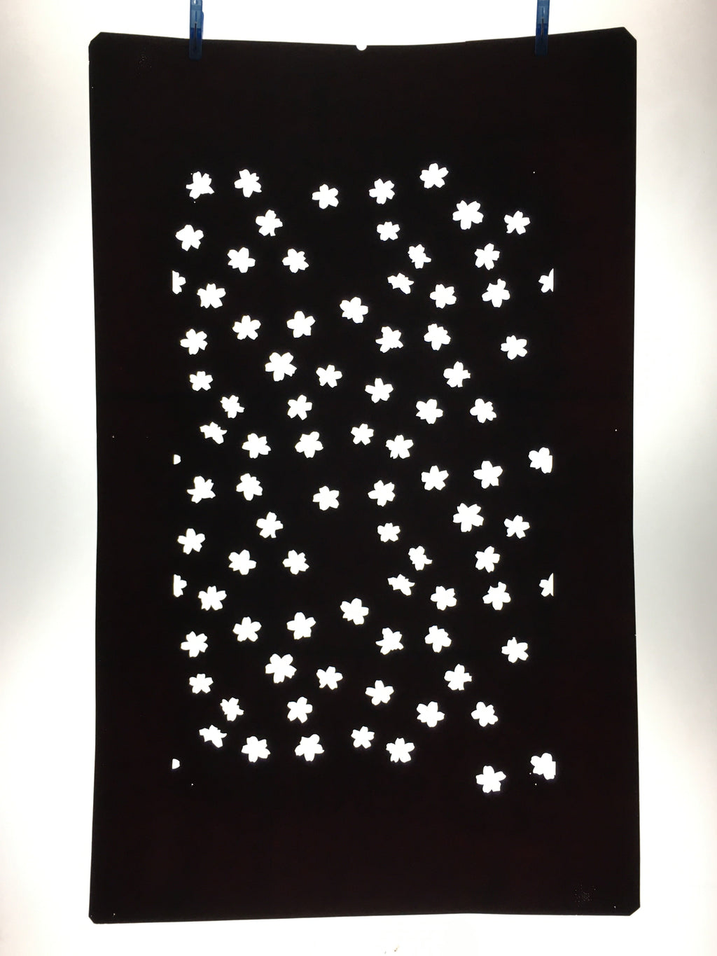 Antique Japanese Katagami Paper Kimono Stencil Katazome Sakura Cherry Blossom Fl