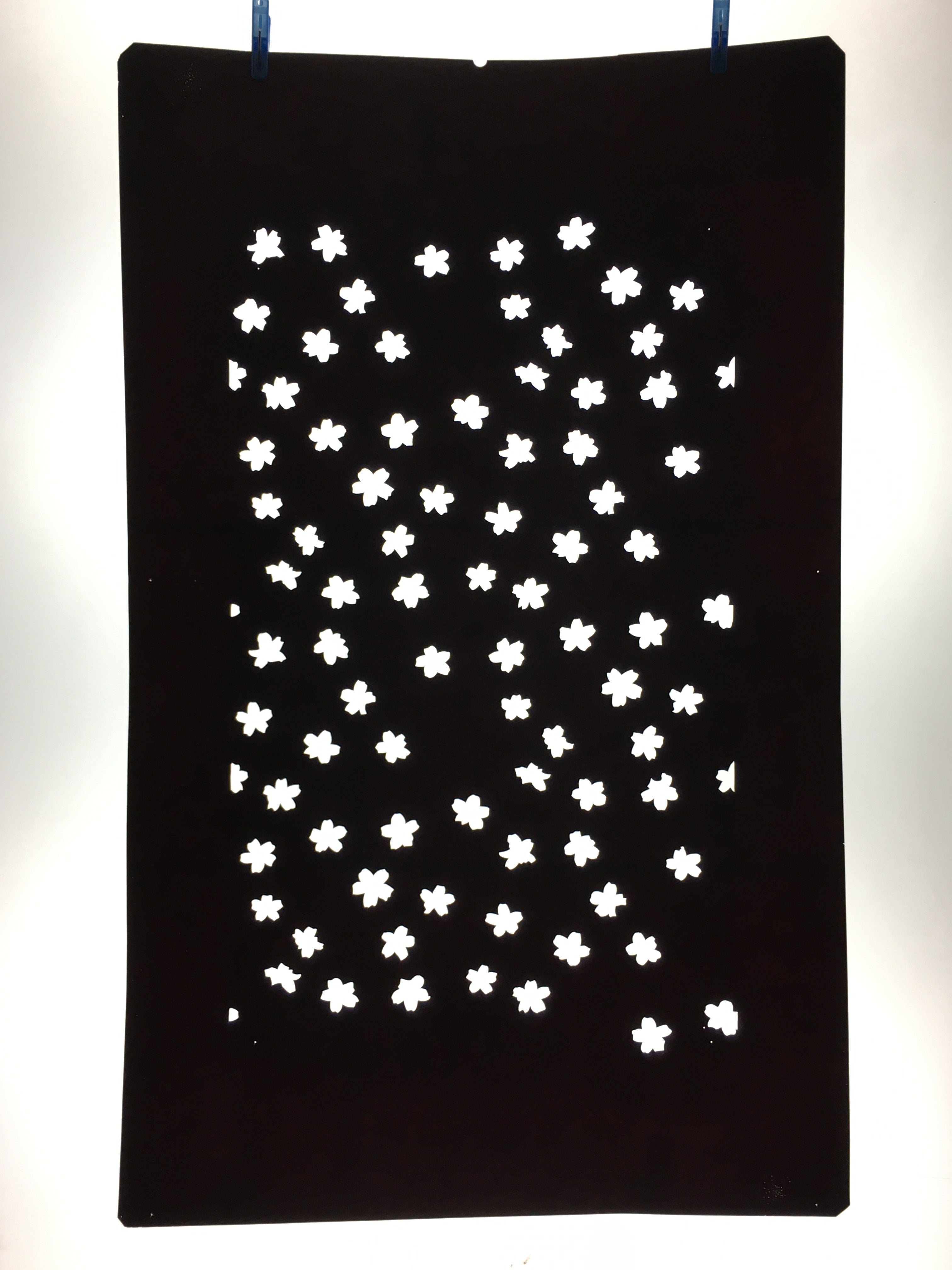 Antique Japanese Katagami Paper Kimono Stencil Katazome Sakura Cherry Blossom Fl