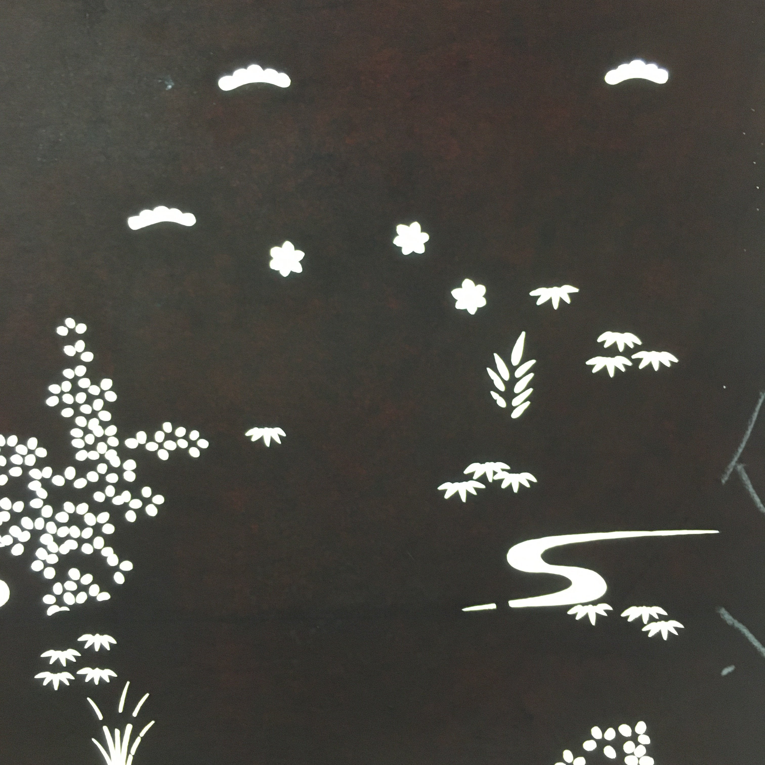Antique Japanese Katagami Paper Kimono Stencil Katazome Stream Design C667