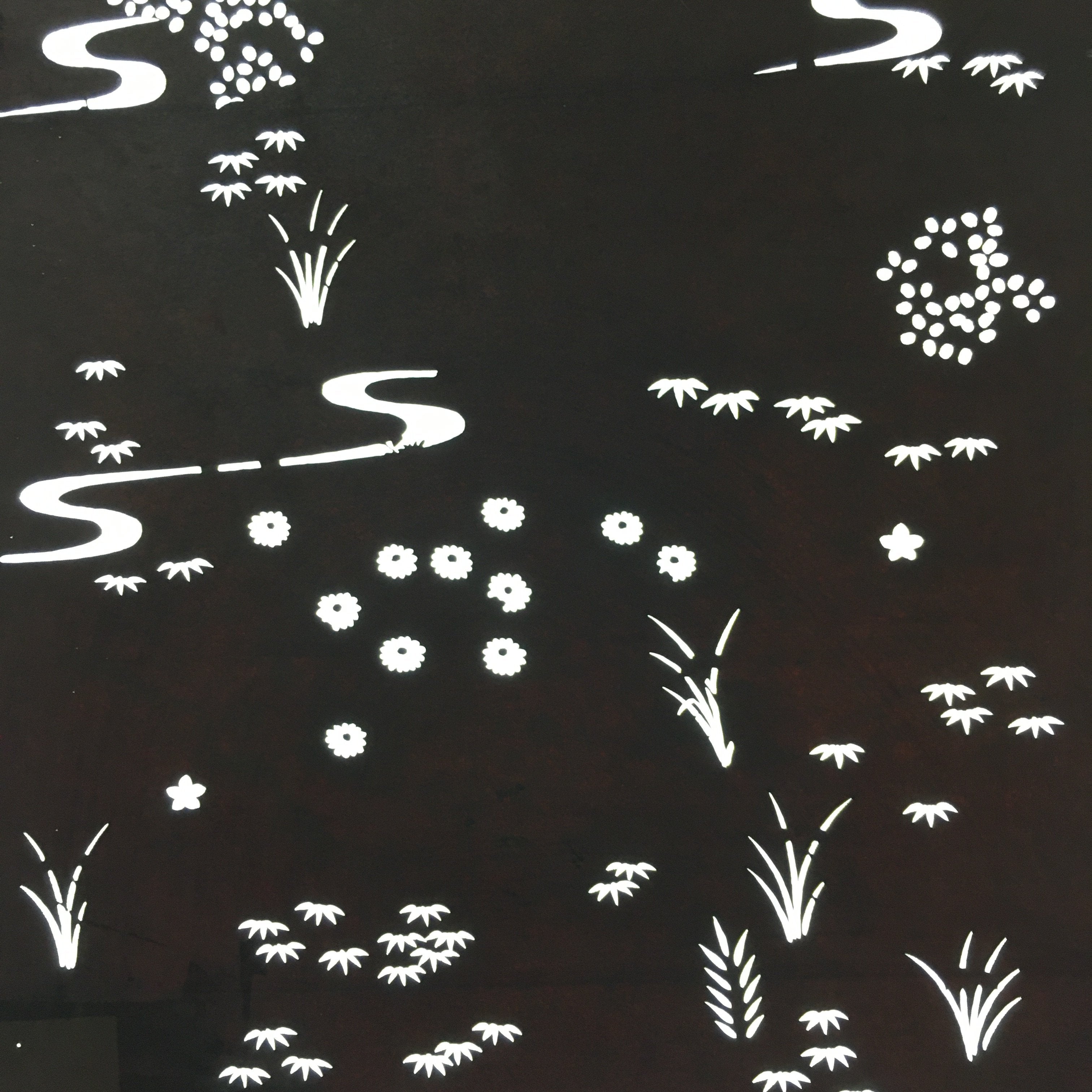 Antique Japanese Katagami Paper Kimono Stencil Katazome Stream Design C667