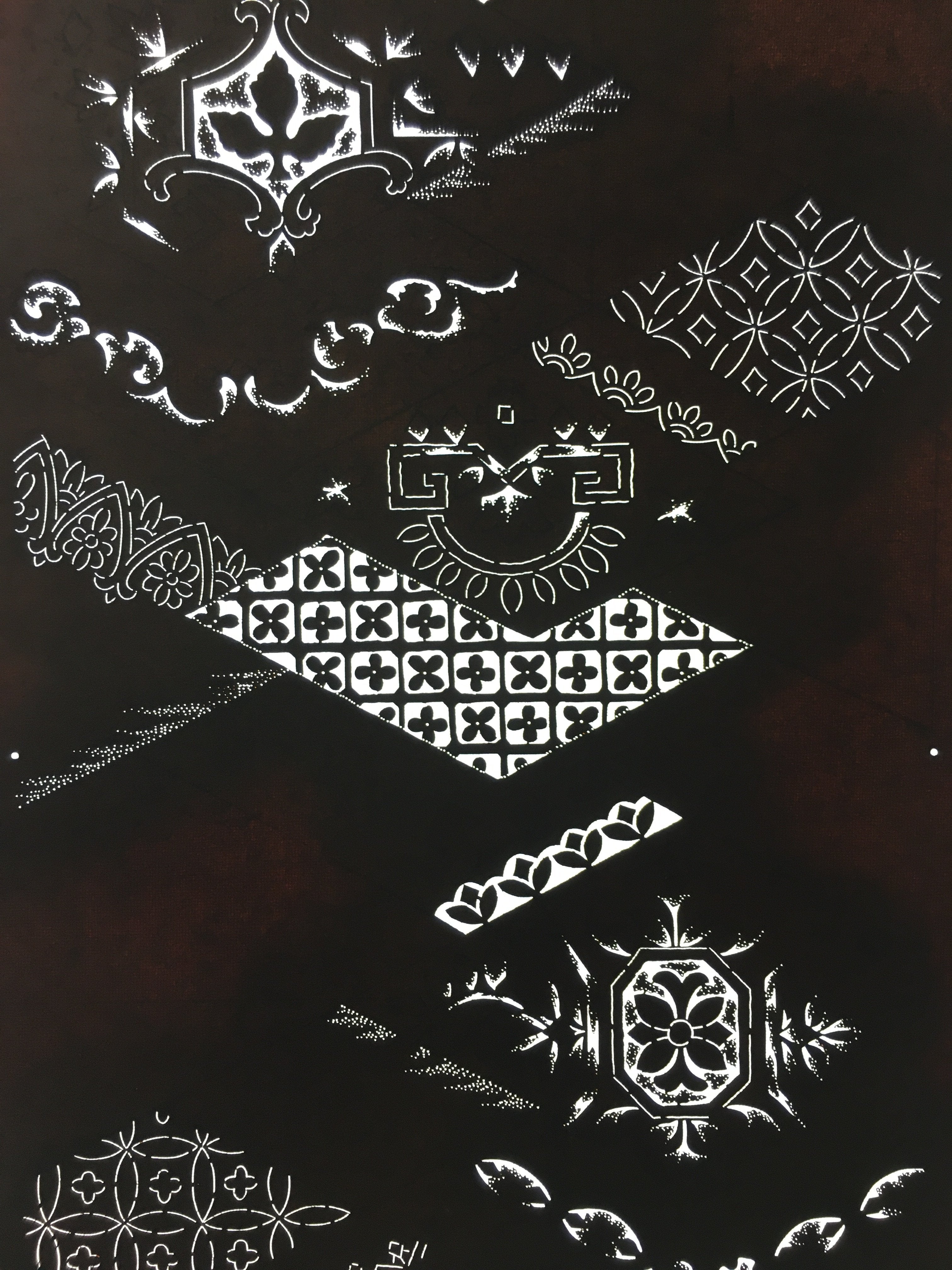 Antique Japanese Katagami Paper Kimono Stencil Katazome Traditional Pattern C694