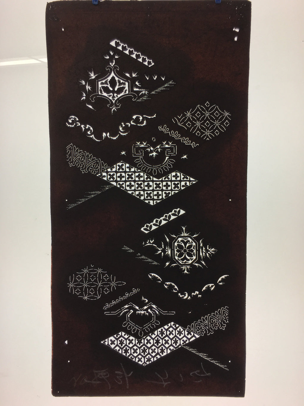 Antique Japanese Katagami Paper Kimono Stencil Katazome Traditional Pattern C694