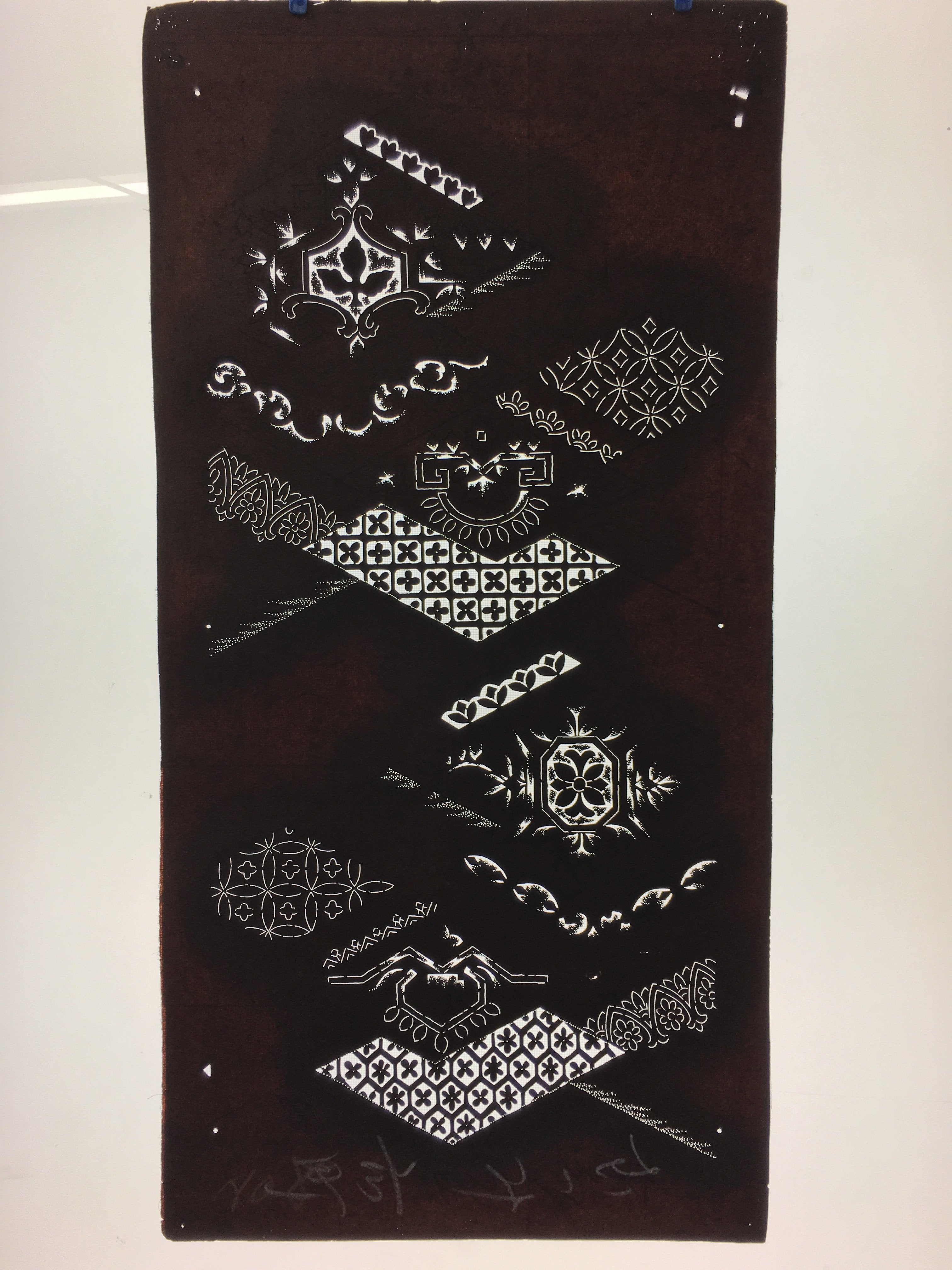 Antique Japanese Katagami Paper Kimono Stencil Katazome Traditional Pattern C694