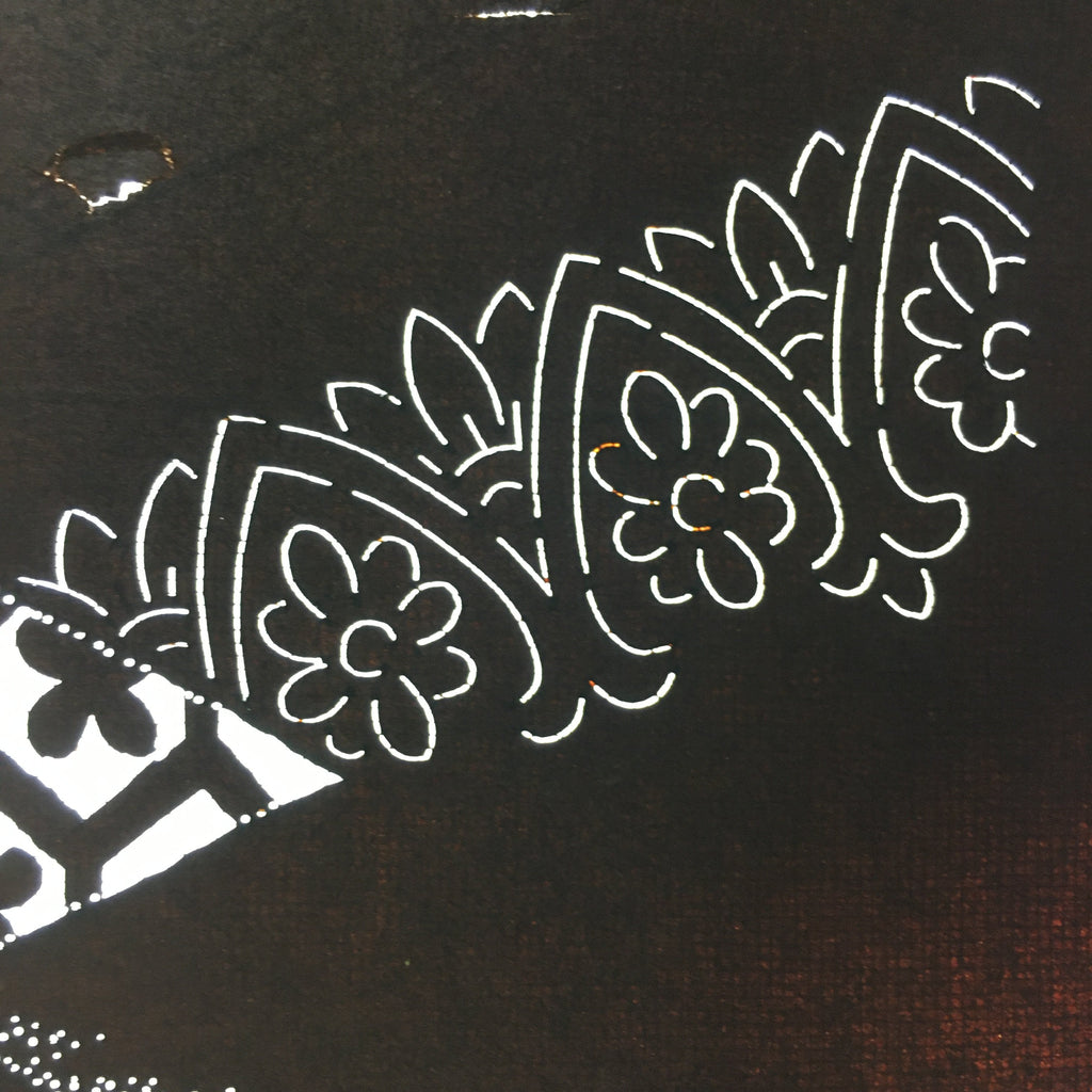 Antique Japanese Katagami Paper Kimono Stencil Katazome Traditional Pattern C694