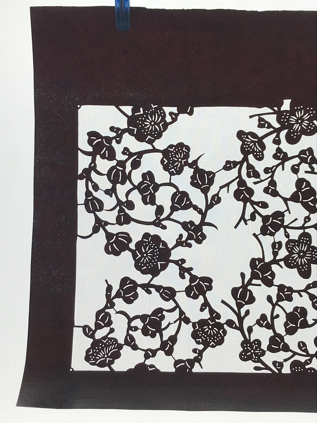 Antique Japanese Katagami Paper Kimono Stencil Katazome Ume Plum Blossom A619