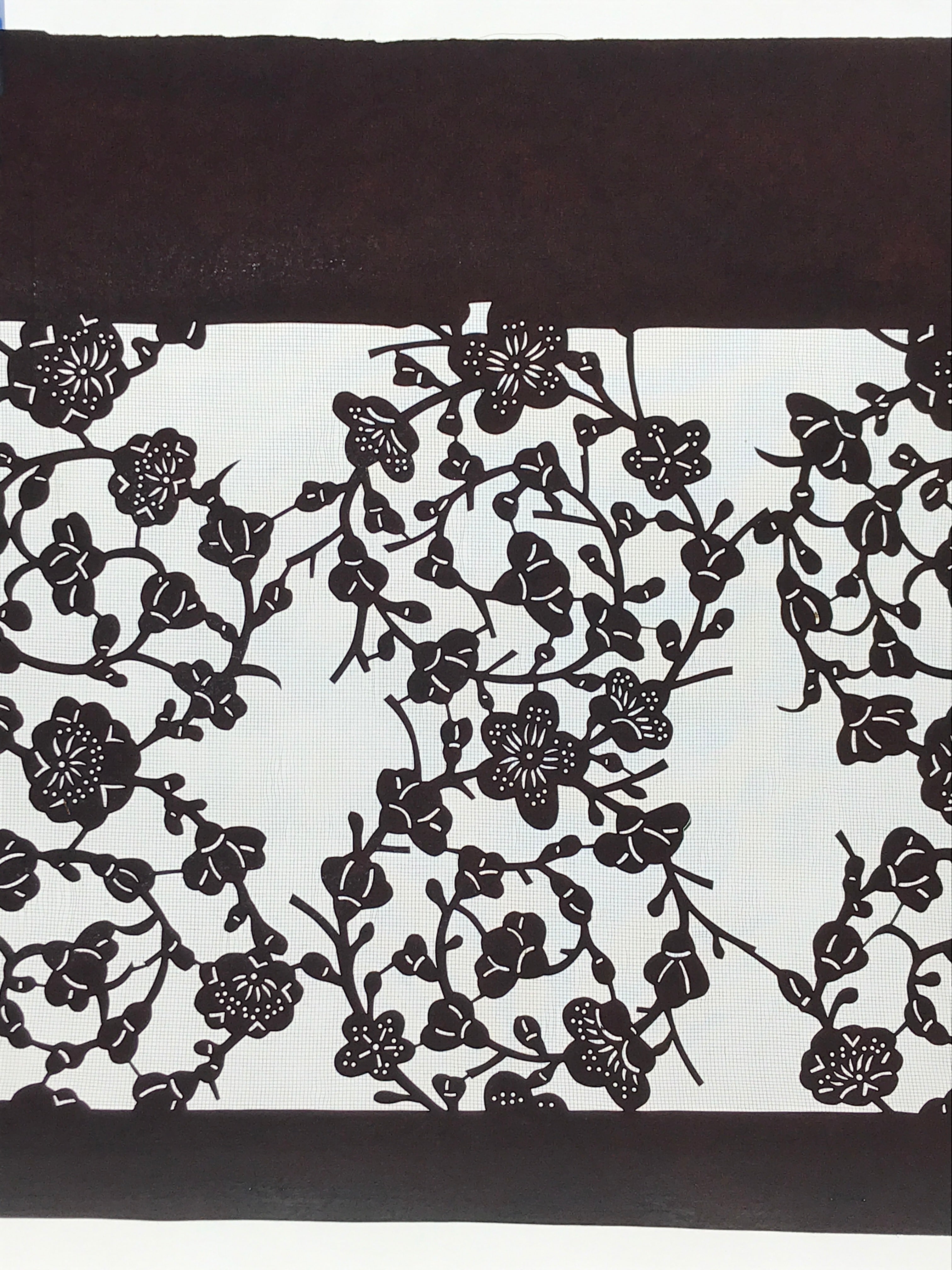 Antique Japanese Katagami Paper Kimono Stencil Katazome Ume Plum Blossom A619