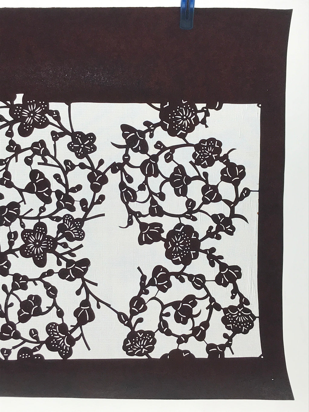 Antique Japanese Katagami Paper Kimono Stencil Katazome Ume Plum Blossom A619