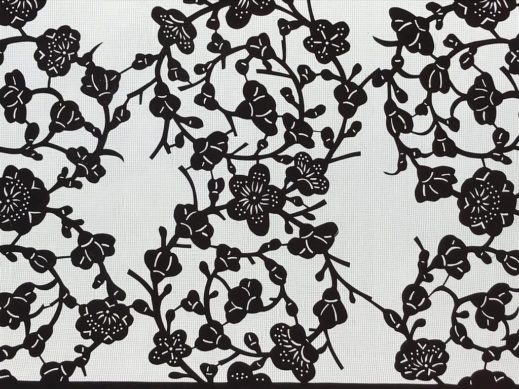 Antique Japanese Katagami Paper Kimono Stencil Katazome Ume Plum Blossom A619