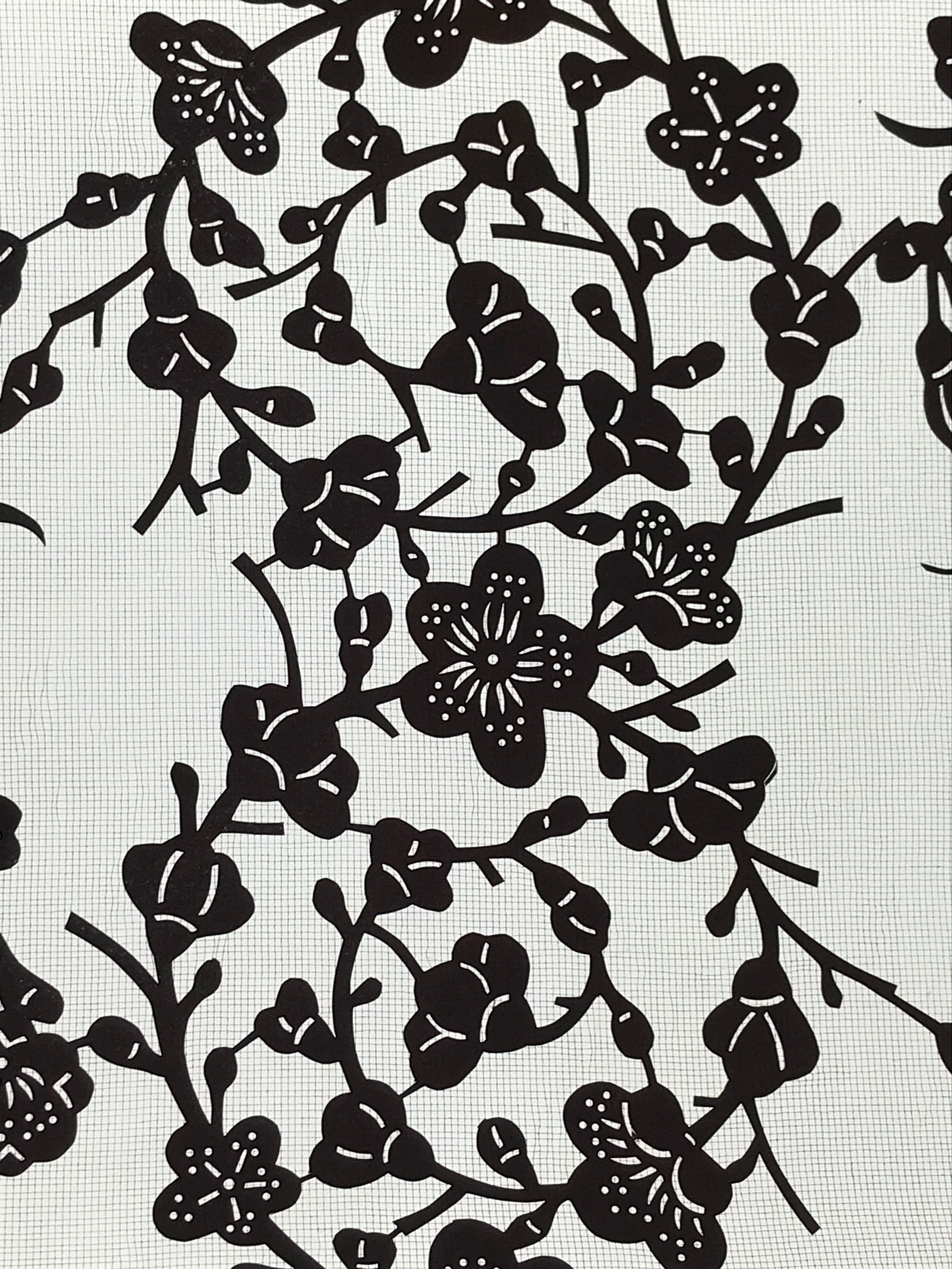 Antique Japanese Katagami Paper Kimono Stencil Katazome Ume Plum Blossom A619