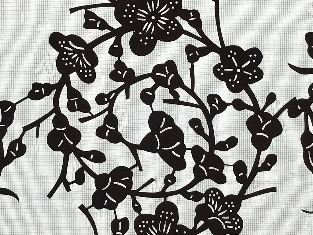 Antique Japanese Katagami Paper Kimono Stencil Katazome Ume Plum Blossom A619