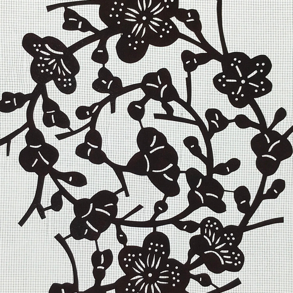 Antique Japanese Katagami Paper Kimono Stencil Katazome Ume Plum Blossom A619