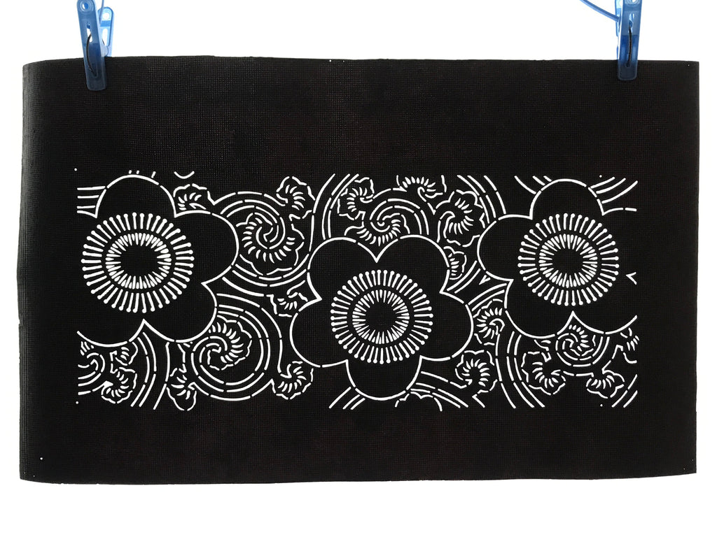 Antique Japanese Katagami Paper Kimono Stencil Katazome Ume Plum Blossom A620