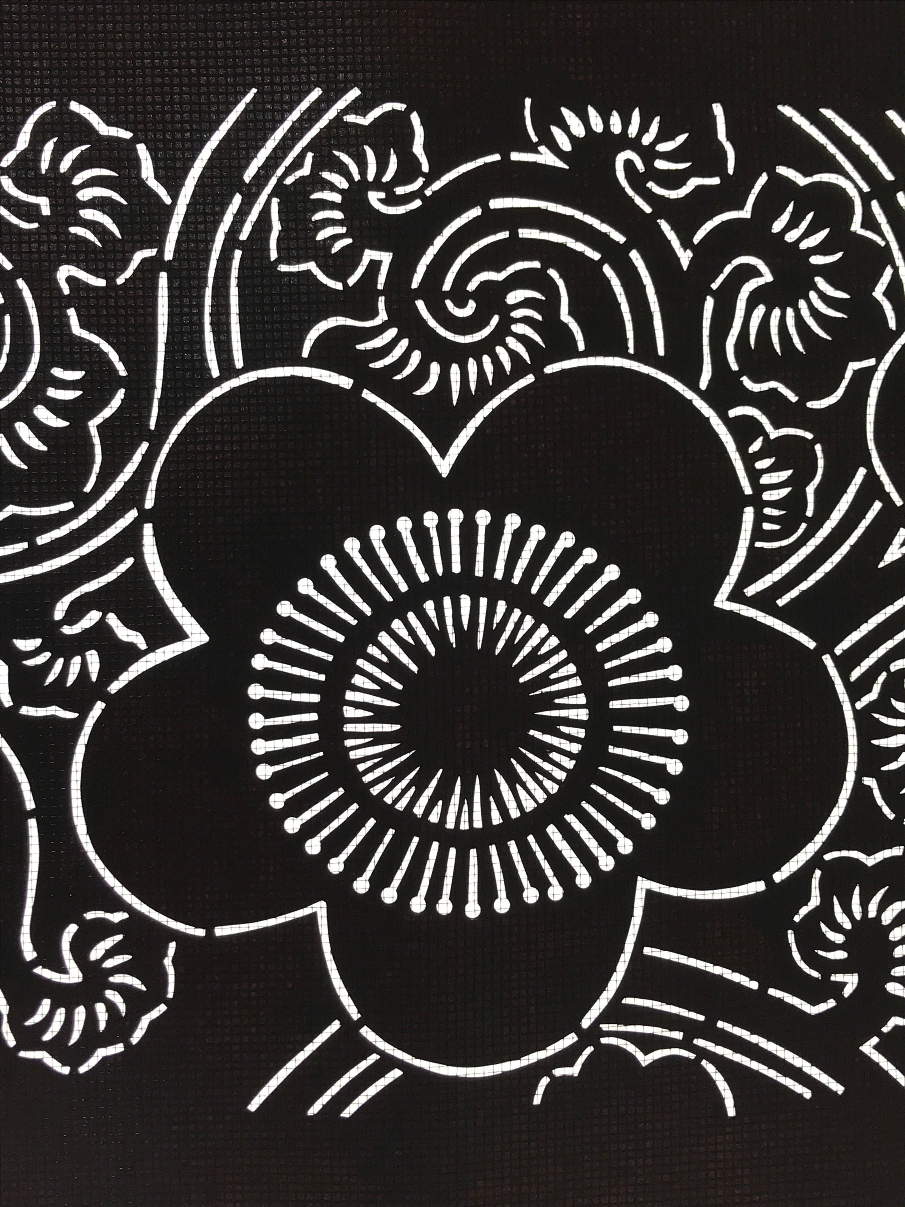 Antique Japanese Katagami Paper Kimono Stencil Katazome Ume Plum Blossom A620