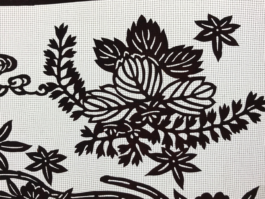 Antique Japanese Katagami Paper Kimono Stencil Paulownia Cherry Blossoms A628