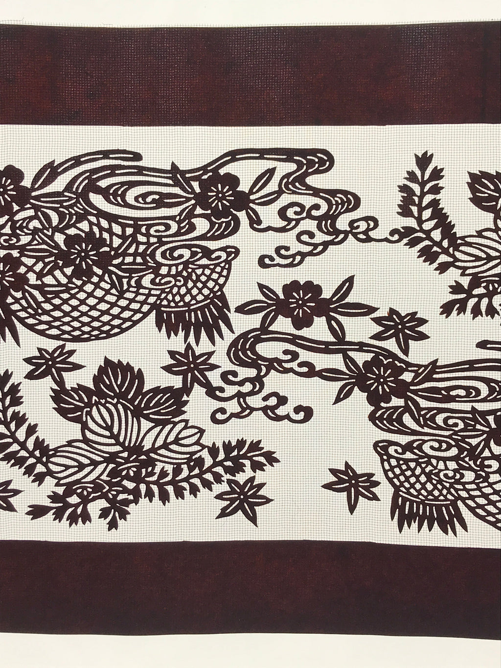 Antique Japanese Katagami Paper Kimono Stencil Paulownia Cherry Blossoms A628