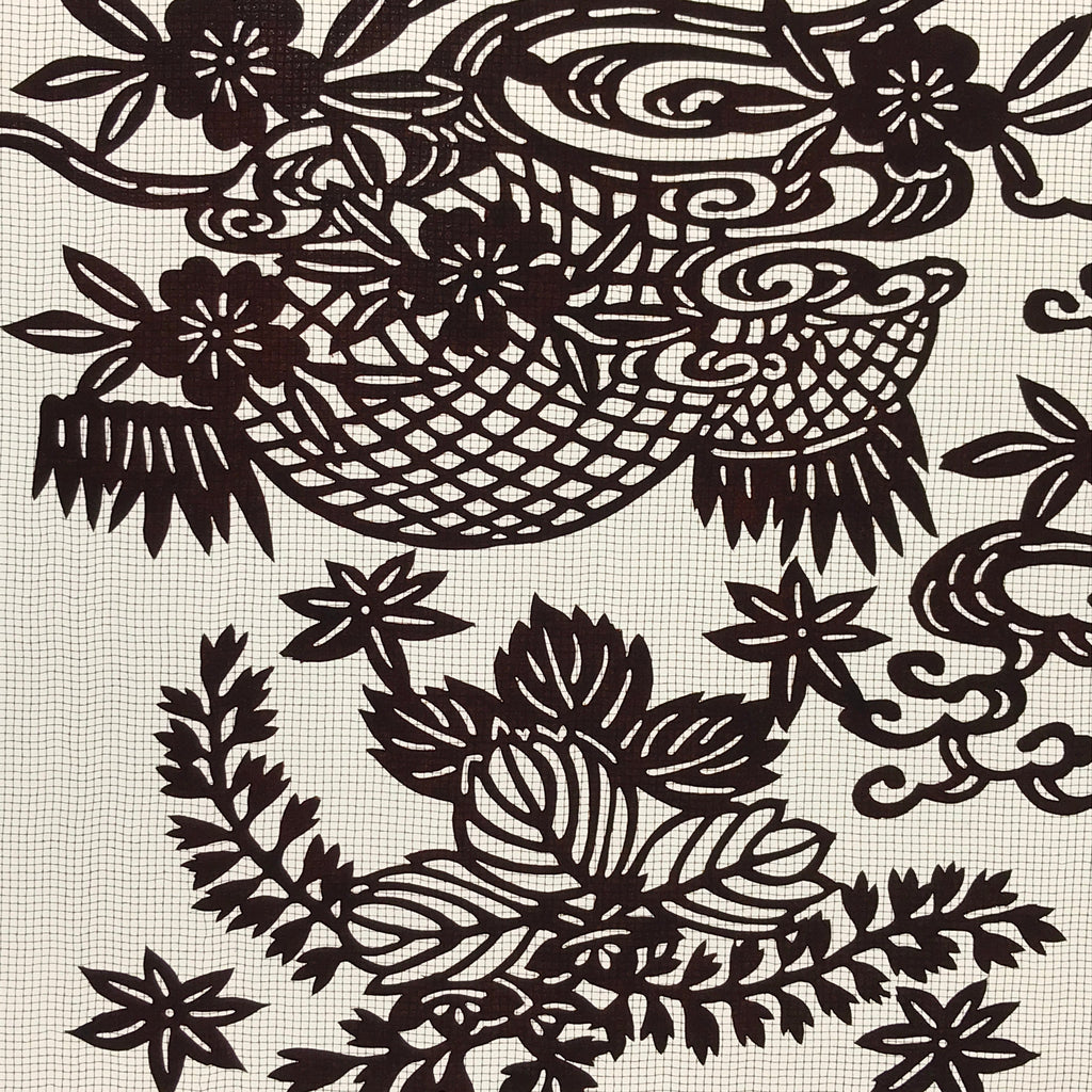 Antique Japanese Katagami Paper Kimono Stencil Paulownia Cherry Blossoms A628