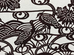 Antique Japanese Katagami Paper Kimono Stencil Pond Birds Iris Plum Blossom A622