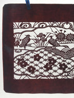 Antique Japanese Katagami Paper Kimono Stencil Pond Birds Iris Plum Blossom A622
