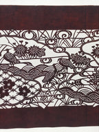 Antique Japanese Katagami Paper Kimono Stencil Pond Birds Iris Plum Blossom A622