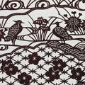 Antique Japanese Katagami Paper Kimono Stencil Pond Birds Iris Plum Blossom A622