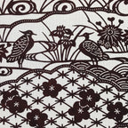 Antique Japanese Katagami Paper Kimono Stencil Pond Birds Iris Plum Blossom A622