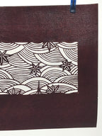 Antique Japanese Katagami Paper Kimono Stencil Seigaiha Maple Leaf A632