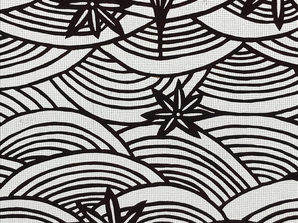 Antique Japanese Katagami Paper Kimono Stencil Seigaiha Maple Leaf A632