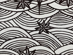 Antique Japanese Katagami Paper Kimono Stencil Seigaiha Maple Leaf A632