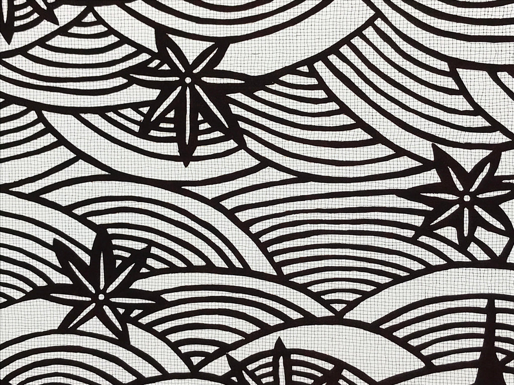 Antique Japanese Katagami Paper Kimono Stencil Seigaiha Maple Leaf A632
