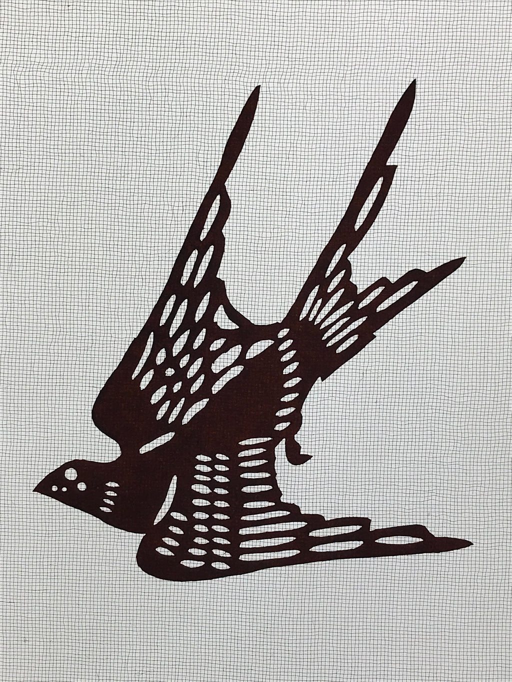 Antique Japanese Katagami Paper Kimono Stencil Swallow Bird Tsubame A643