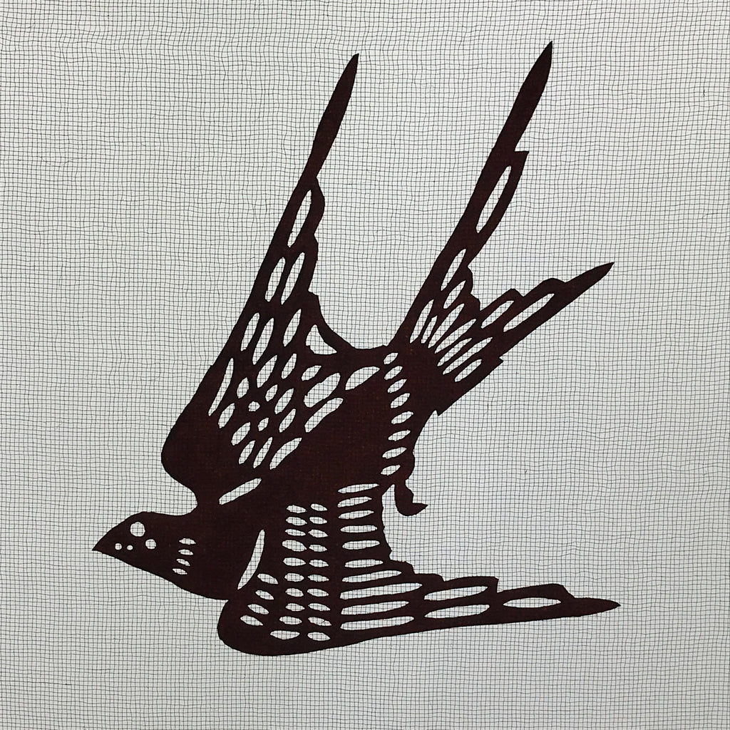 Antique Japanese Katagami Paper Kimono Stencil Swallow Bird Tsubame A643